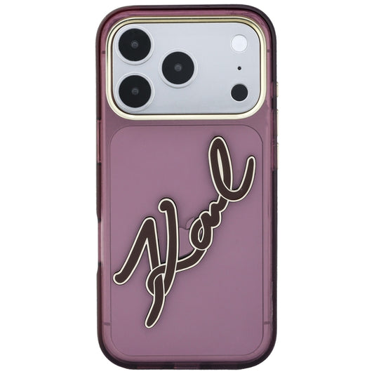 Husa pentru Apple iPhone 18 Pro Max / 17 Pro Max, Karl Lagerfeld, IML Big Signature Resin Logo Metal Frame, Visinie