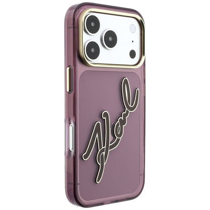 Husa pentru Apple iPhone 18 Pro Max / 17 Pro Max, Karl Lagerfeld, IML Big Signature Resin Logo Metal Frame, Visinie