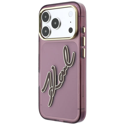 Husa pentru Apple iPhone 18 Pro Max / 17 Pro Max, Karl Lagerfeld, IML Big Signature Resin Logo Metal Frame, Visinie