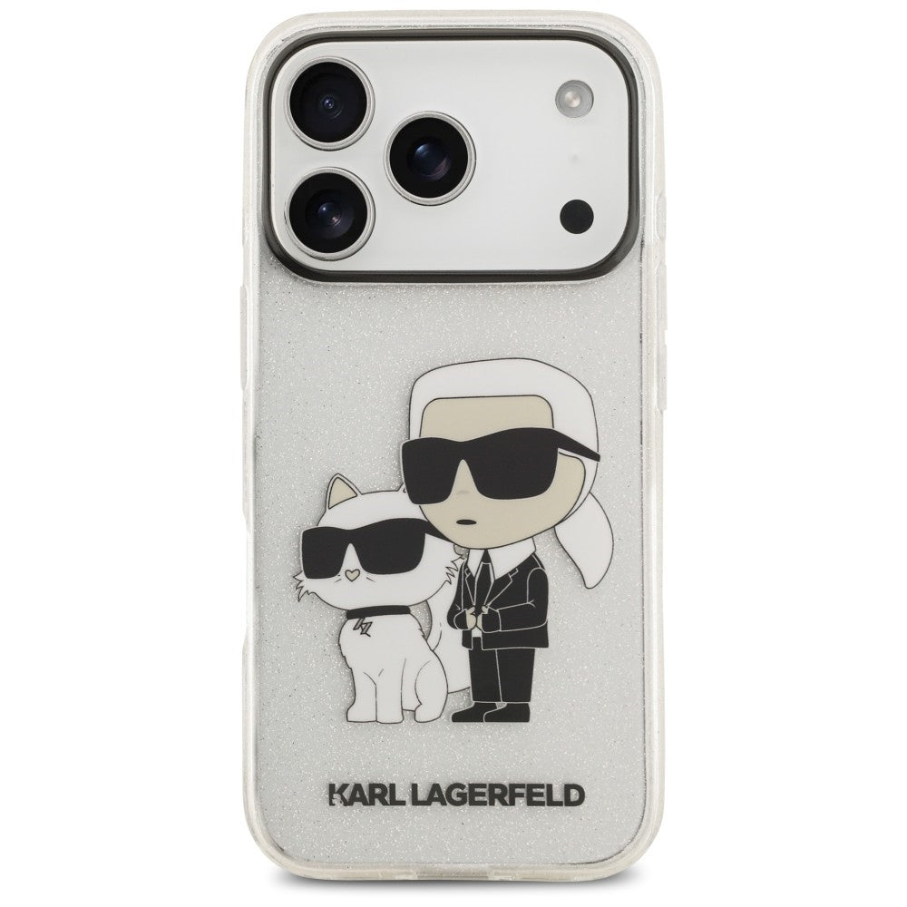Husa pentru Apple iPhone 18 Pro Max / 17 Pro Max, Karl Lagerfeld, IML Glitter Karl and Choupette NFT, Transparenta
