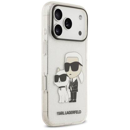 Husa pentru Apple iPhone 18 Pro Max / 17 Pro Max, Karl Lagerfeld, IML Glitter Karl and Choupette NFT, Transparenta
