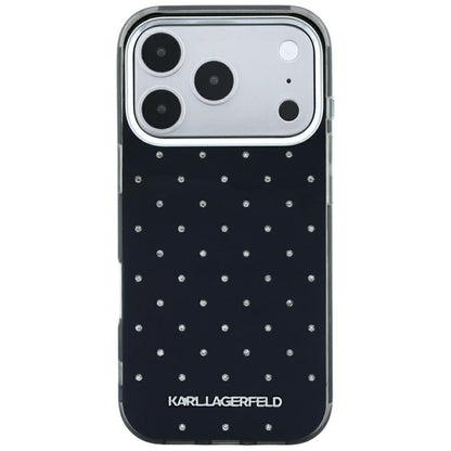 Husa pentru Apple iPhone 18 Pro Max / 17 Pro Max, Karl Lagerfeld, IML Rhinestones and Electroplated Logo, Neagra
