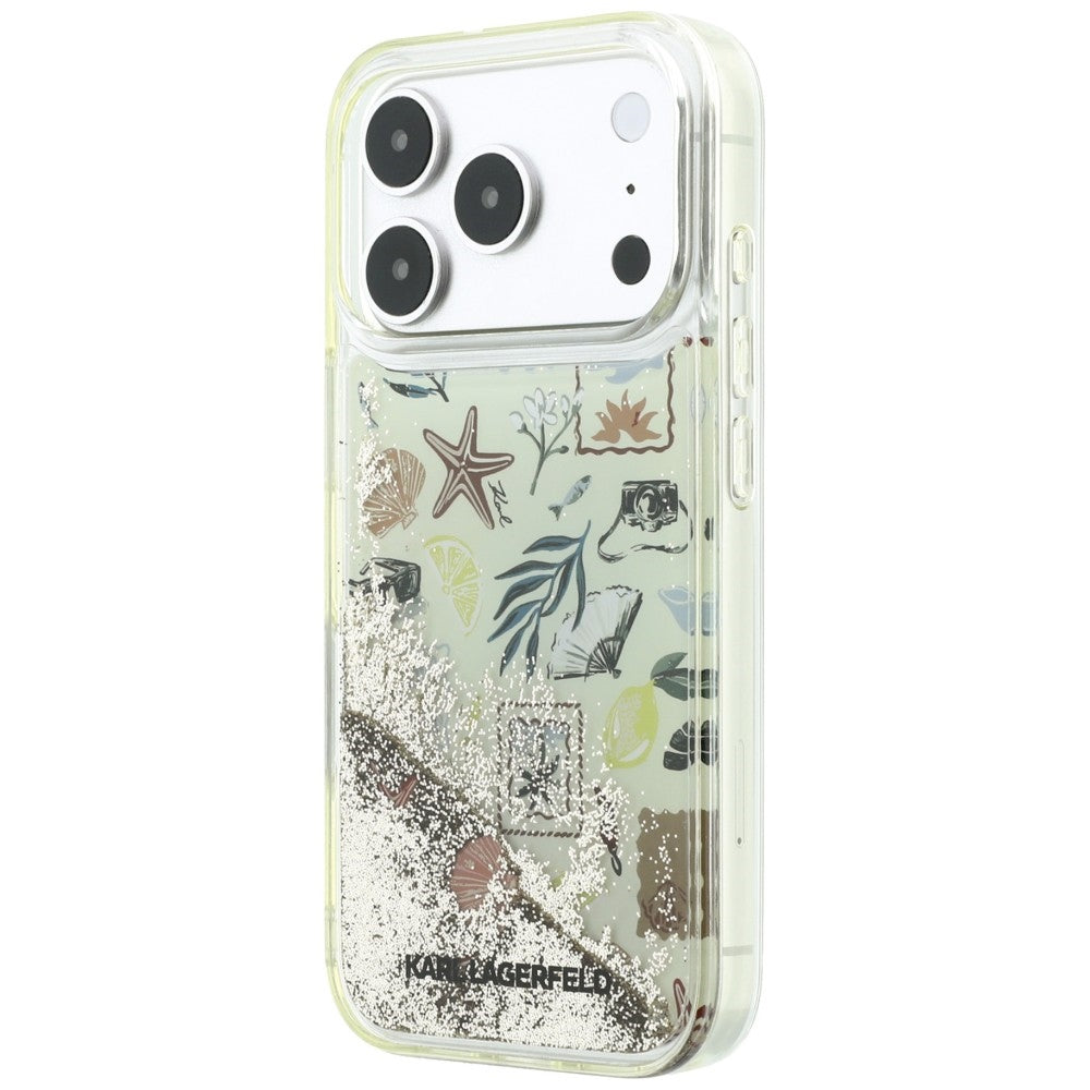 Husa pentru Apple iPhone 18 Pro Max / 17 Pro Max, Karl Lagerfeld, Liquid Glitter Beach and Sand, Bej