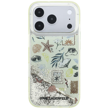 Husa pentru Apple iPhone 18 Pro Max / 17 Pro Max, Karl Lagerfeld, Liquid Glitter Beach and Sand, Bej