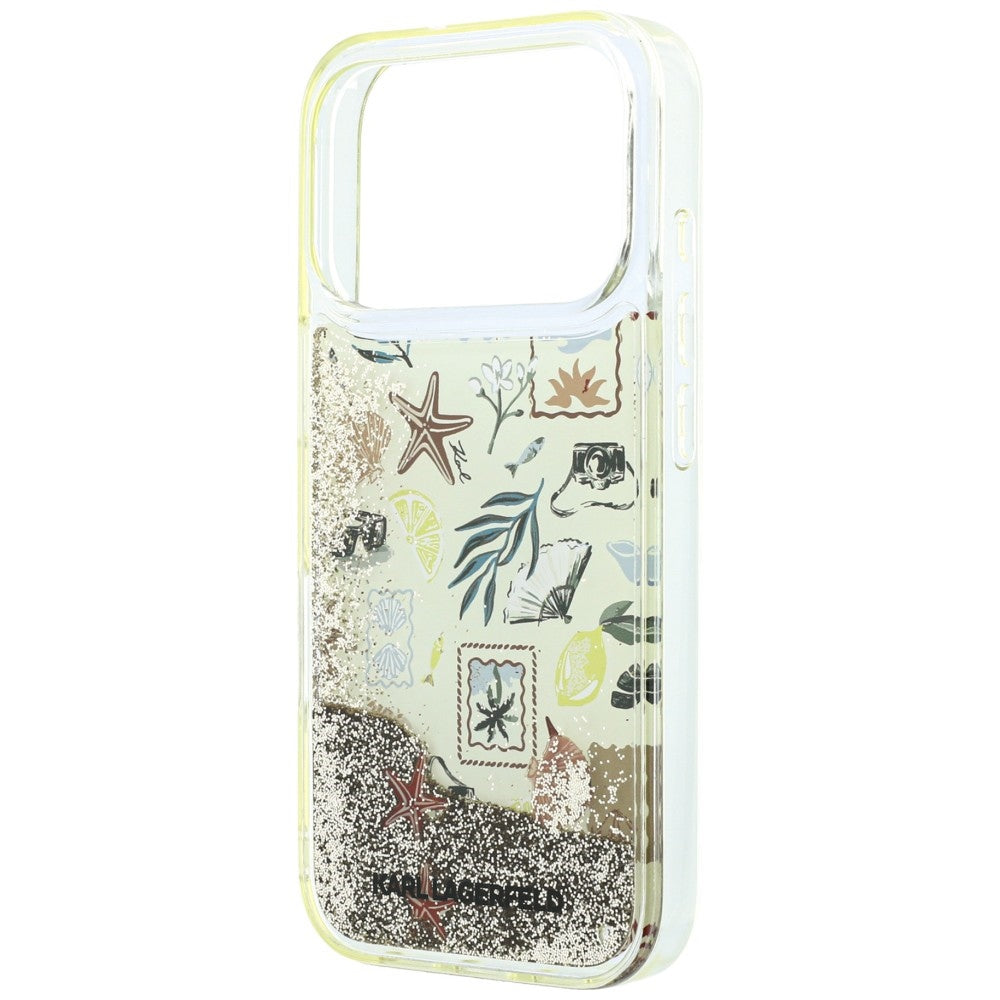 Husa pentru Apple iPhone 18 Pro Max / 17 Pro Max, Karl Lagerfeld, Liquid Glitter Beach and Sand, Bej