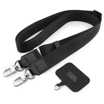 Husa pentru Apple iPhone 18 Pro Max / 17 Pro Max, Karl Lagerfeld, Saffiano Crossbody Karl & Choupette Head's Pins Logo, Visinie