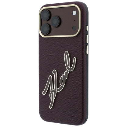 Husa pentru Apple iPhone 18 Pro Max / 17 Pro Max, Karl Lagerfeld, Smooth Big Resin Signature Logo, Visinie