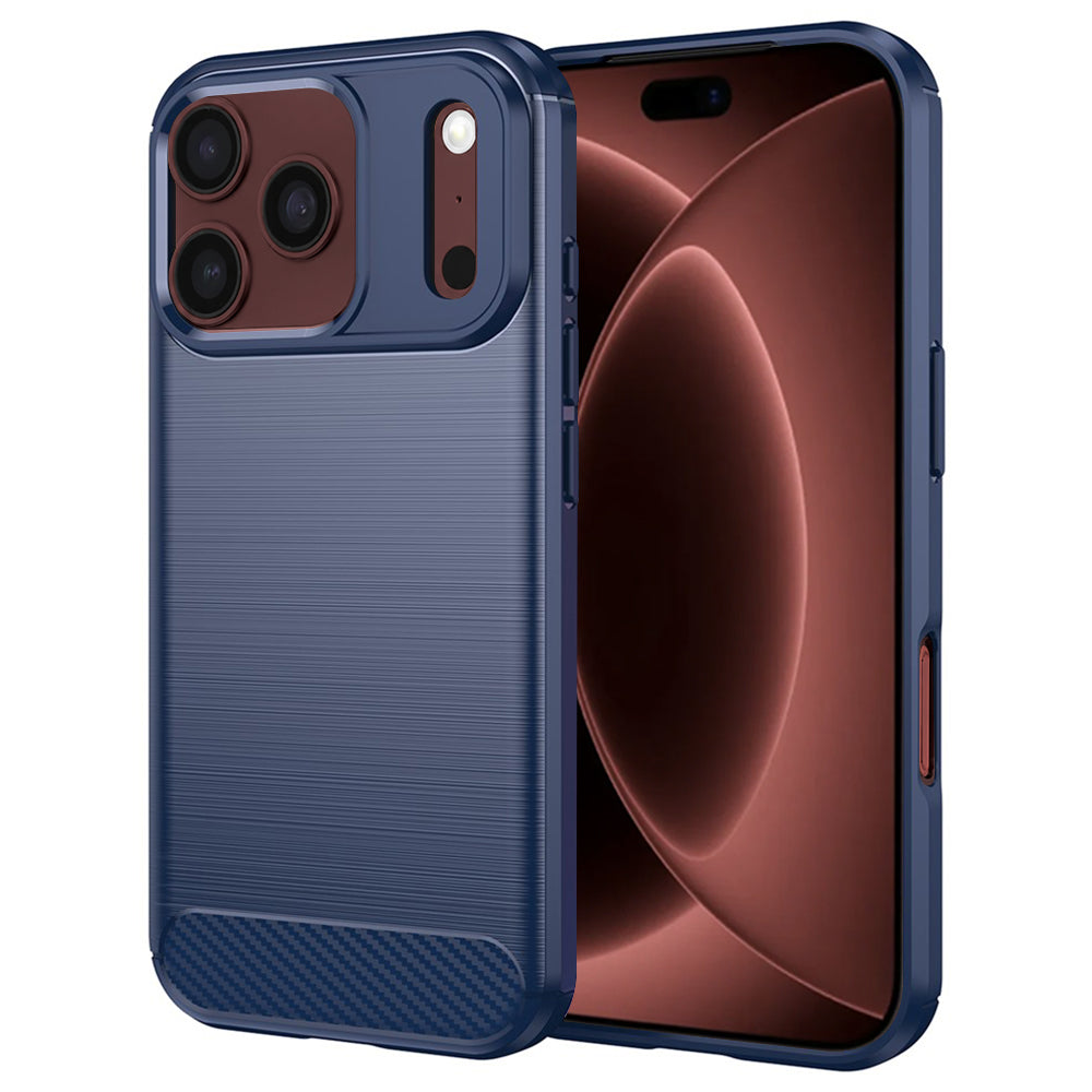 Husa pentru Apple iPhone 18 Pro Max / 17 Pro Max, Techsuit, Carbon, Albastra