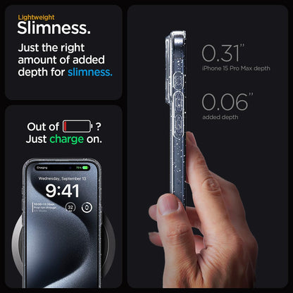 Husa pentru Apple iPhone 18 Pro Max / 17 Pro Max, Techsuit, SparkleSkin, Transparenta