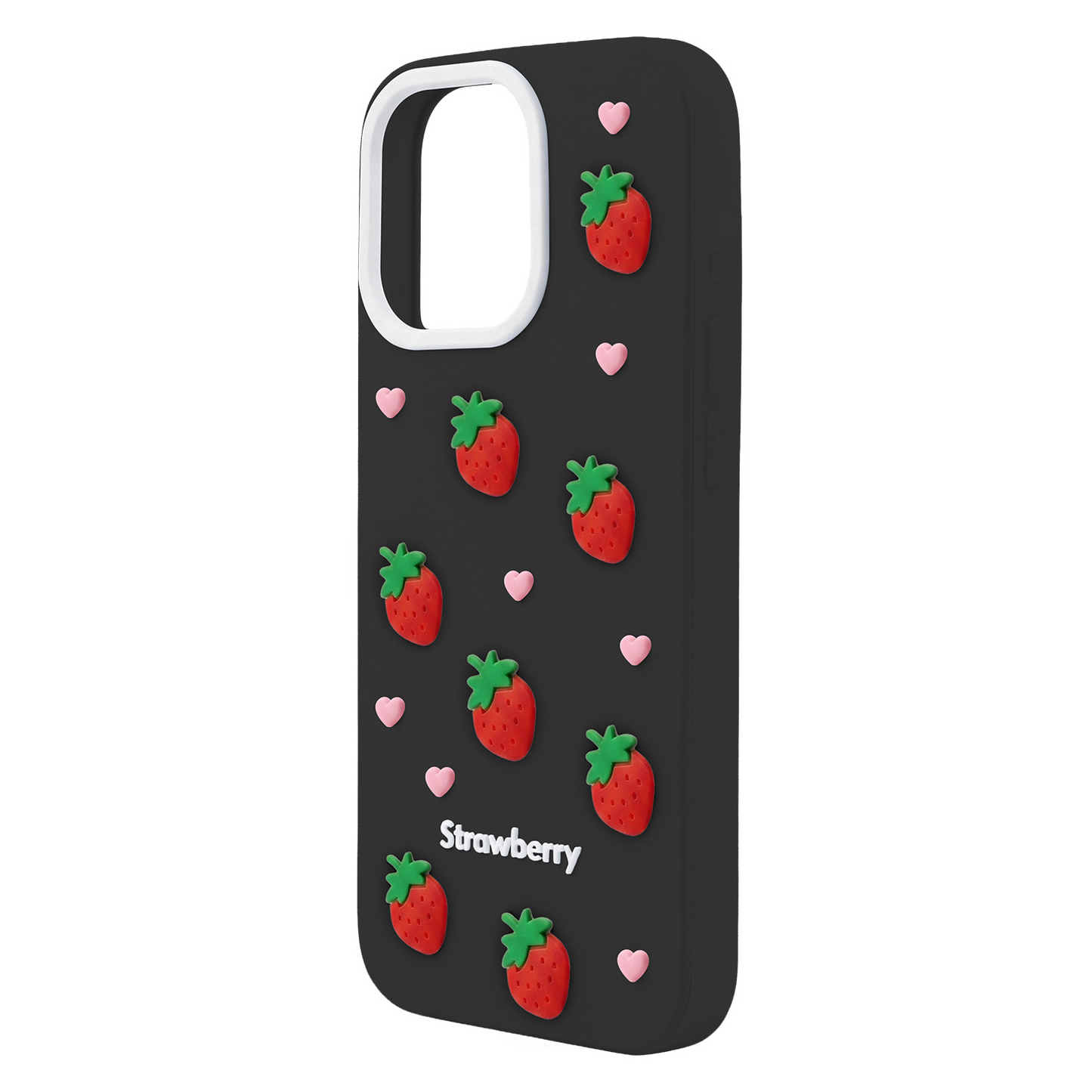 Husa pentru Apple iPhone 17 / 16, OEM, Strawberry, Neagra