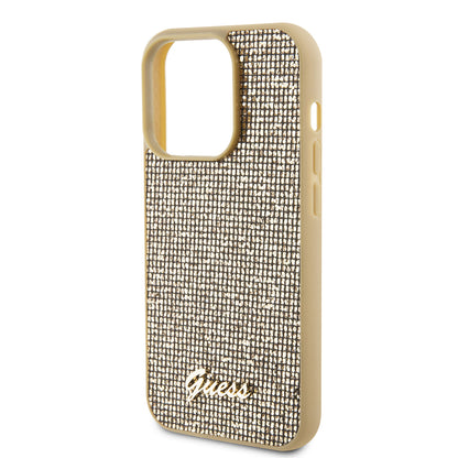 Husa pentru Apple iPhone 15 Pro, Guess, PU Square Mirror Script Logo, Aurie GUHCP15LPMSDGSD