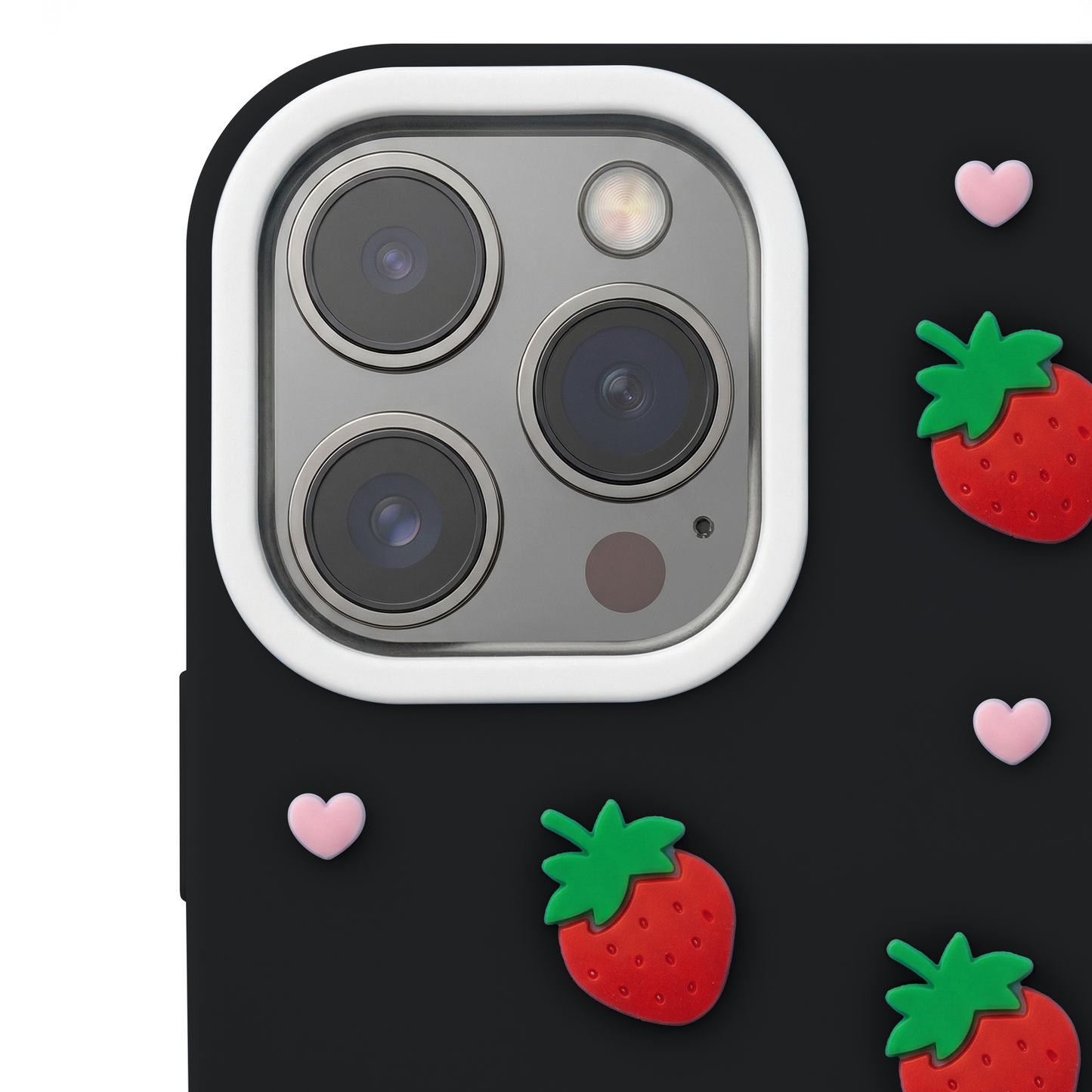 Husa pentru Apple iPhone 15 / 14 / 13, OEM, Strawberry, Neagra