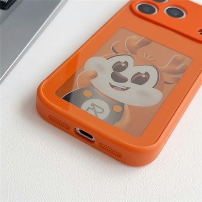 Husa pentru Apple iPhone 17 Pro Max, OEM, Display Customized E-Ink, Portocalie