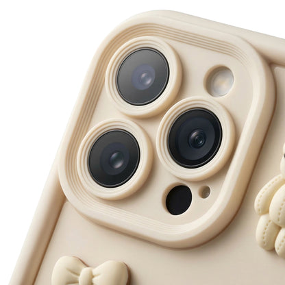 Husa pentru Apple iPhone 16, OEM, Ultra Trendy 3D Bear, Bej
