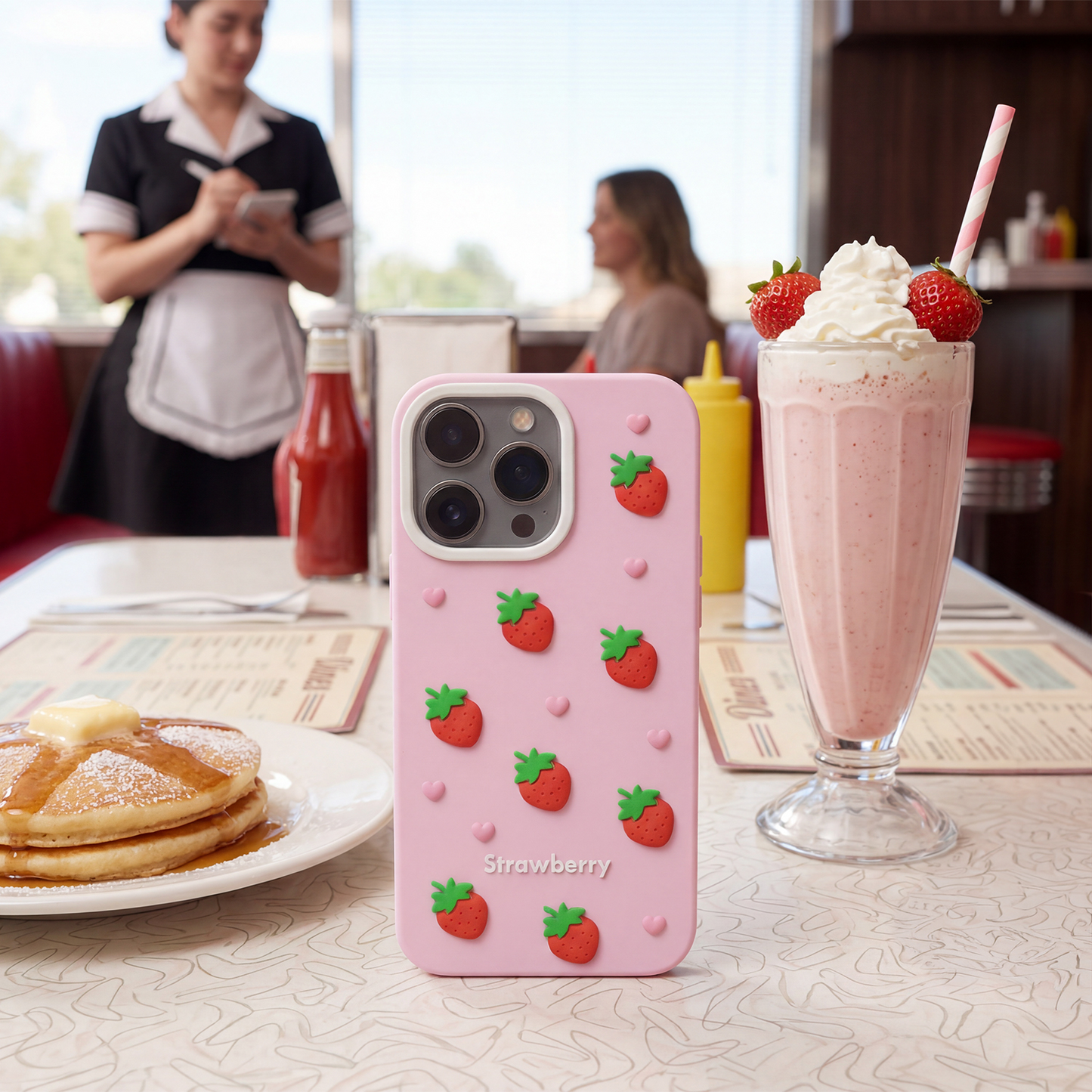 Husa pentru Apple iPhone 16 Pro, OEM, Strawberry, Roz