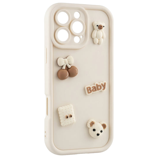 Husa pentru Apple iPhone 13, OEM, Ultra Trendy 3D Bear, Bej