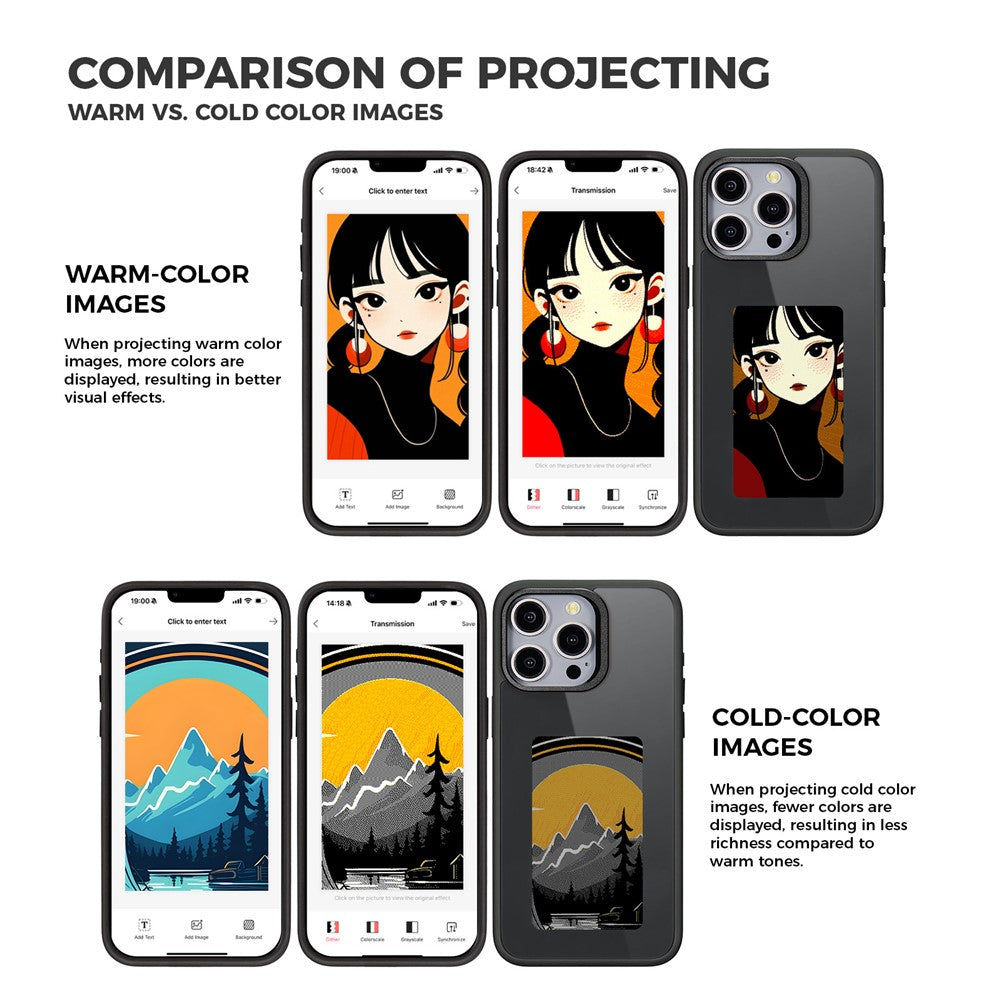 Husa pentru Apple iPhone 14 Pro, OEM, Display Customized E-Ink, Neagra