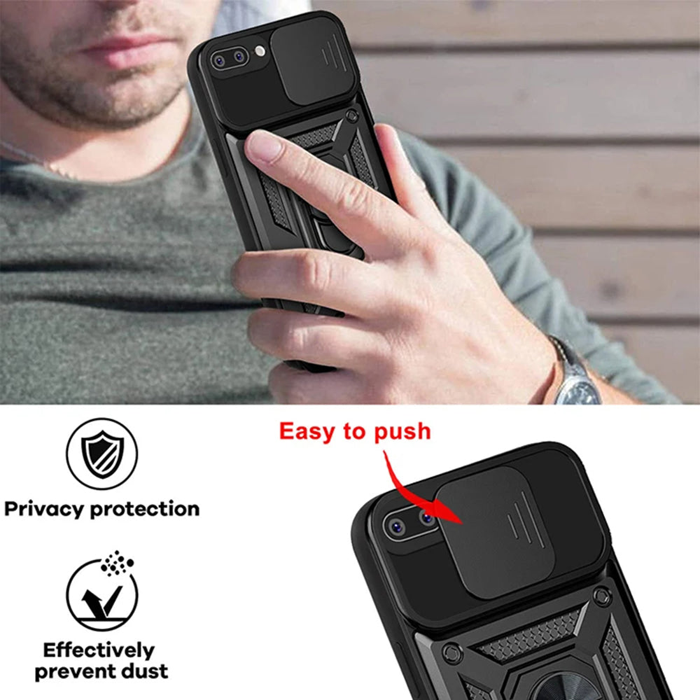 Husa pentru Apple iPhone 8 Plus / 7 Plus, Techsuit, CamShield, Neagra