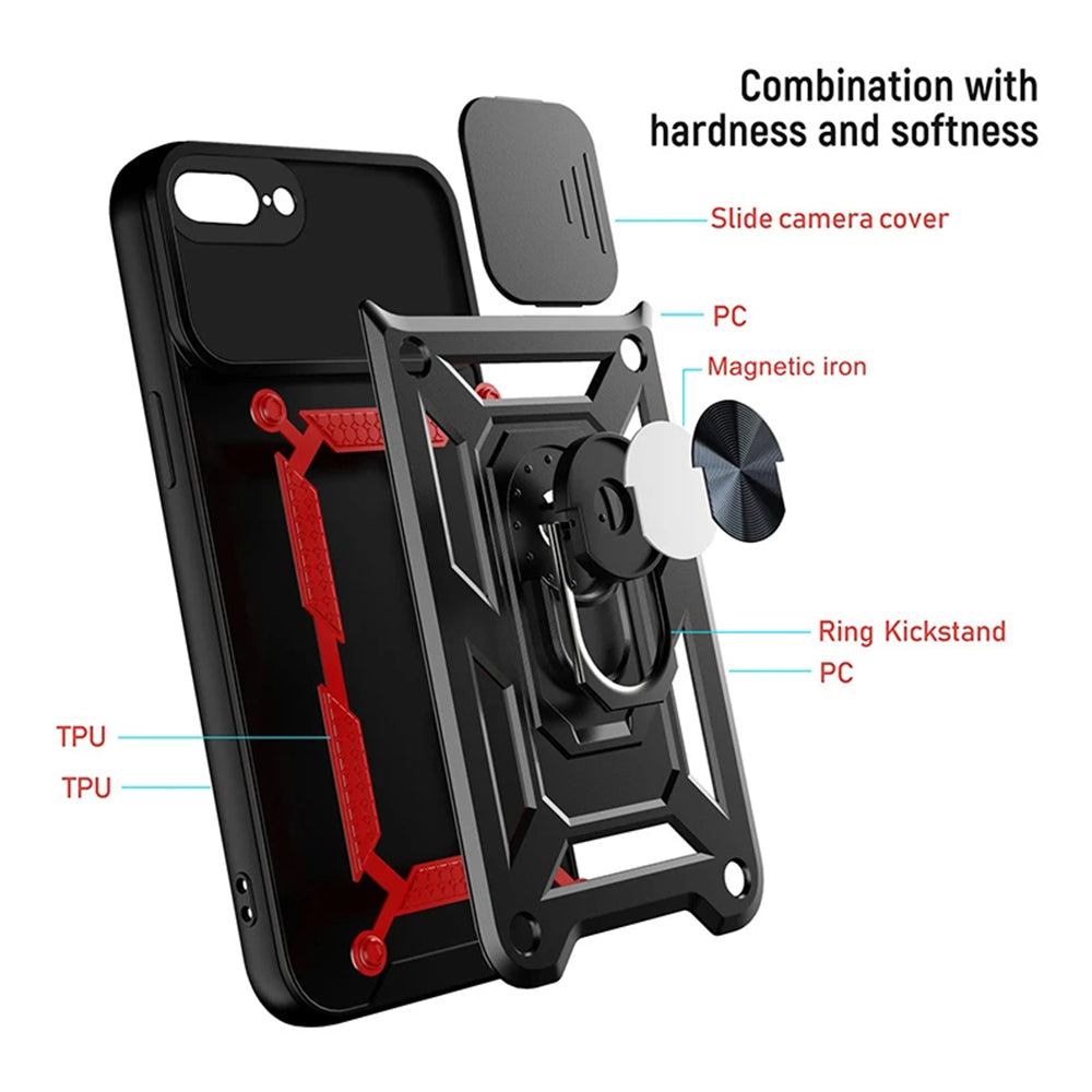 Husa pentru Apple iPhone 8 Plus / 7 Plus, Techsuit, CamShield, Neagra