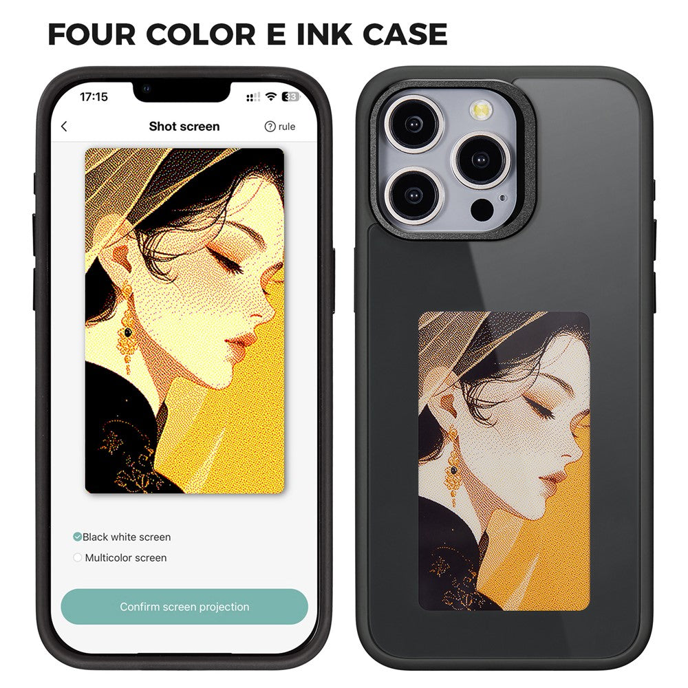 Husa pentru Apple iPhone 13 Pro Max, OEM, Display Customized E-Ink, Neagra