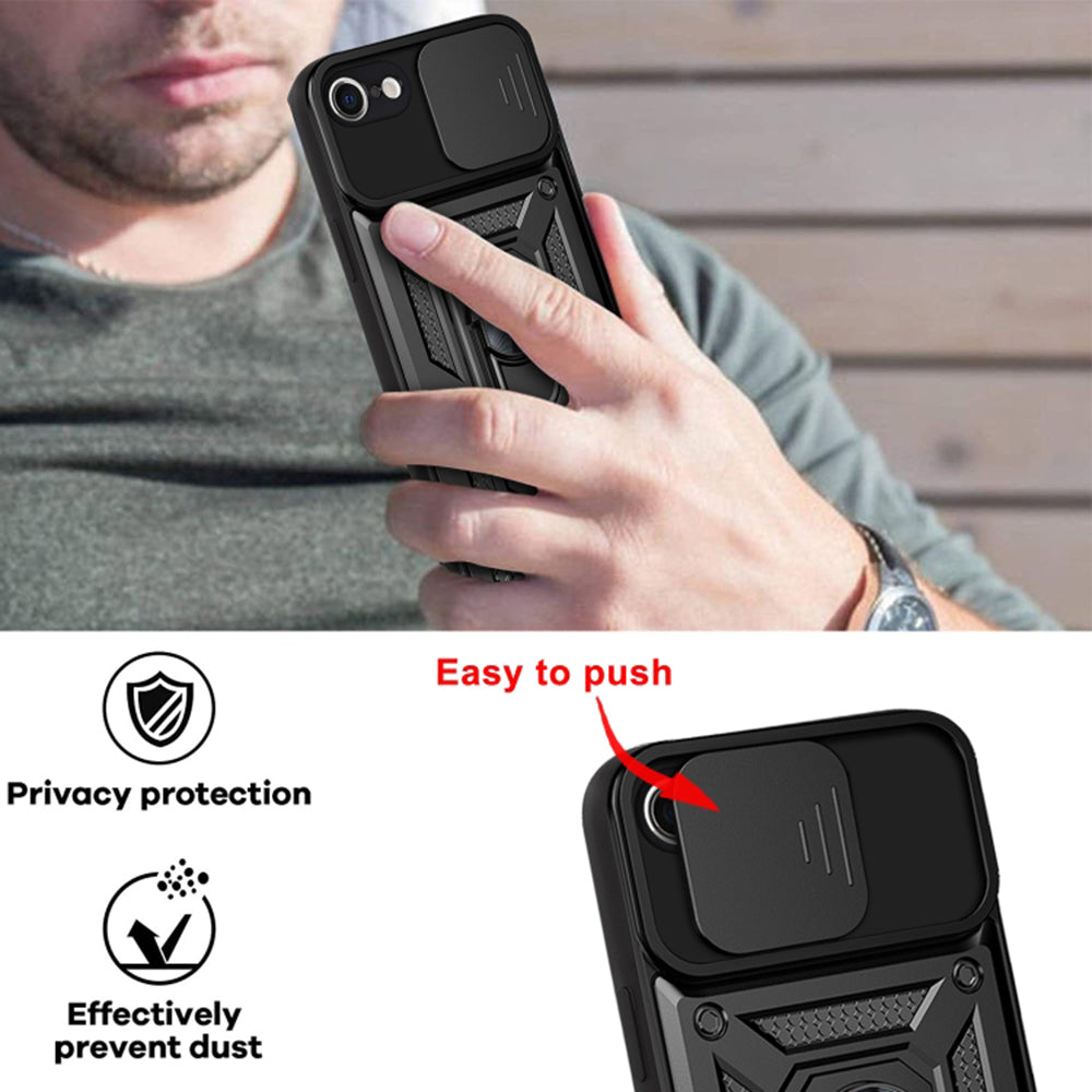 Husa pentru Apple iPhone SE (2022) / SE (2020) / 8 / 7, Techsuit, CamShield, Neagra