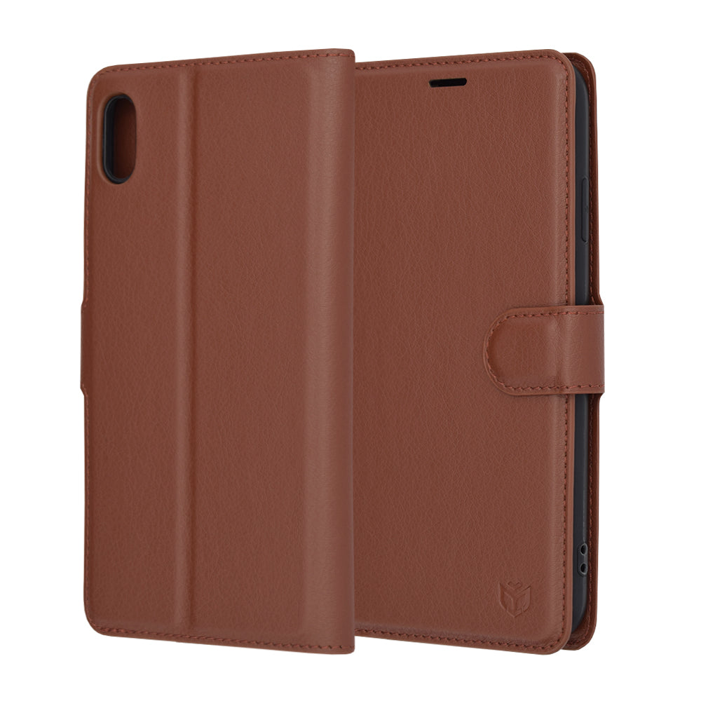 Husa pentru Apple iPhone XS Max, Techsuit, Leather Folio, Maro
