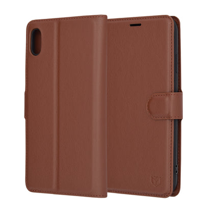 Husa pentru Apple iPhone XS Max, Techsuit, Leather Folio, Maro