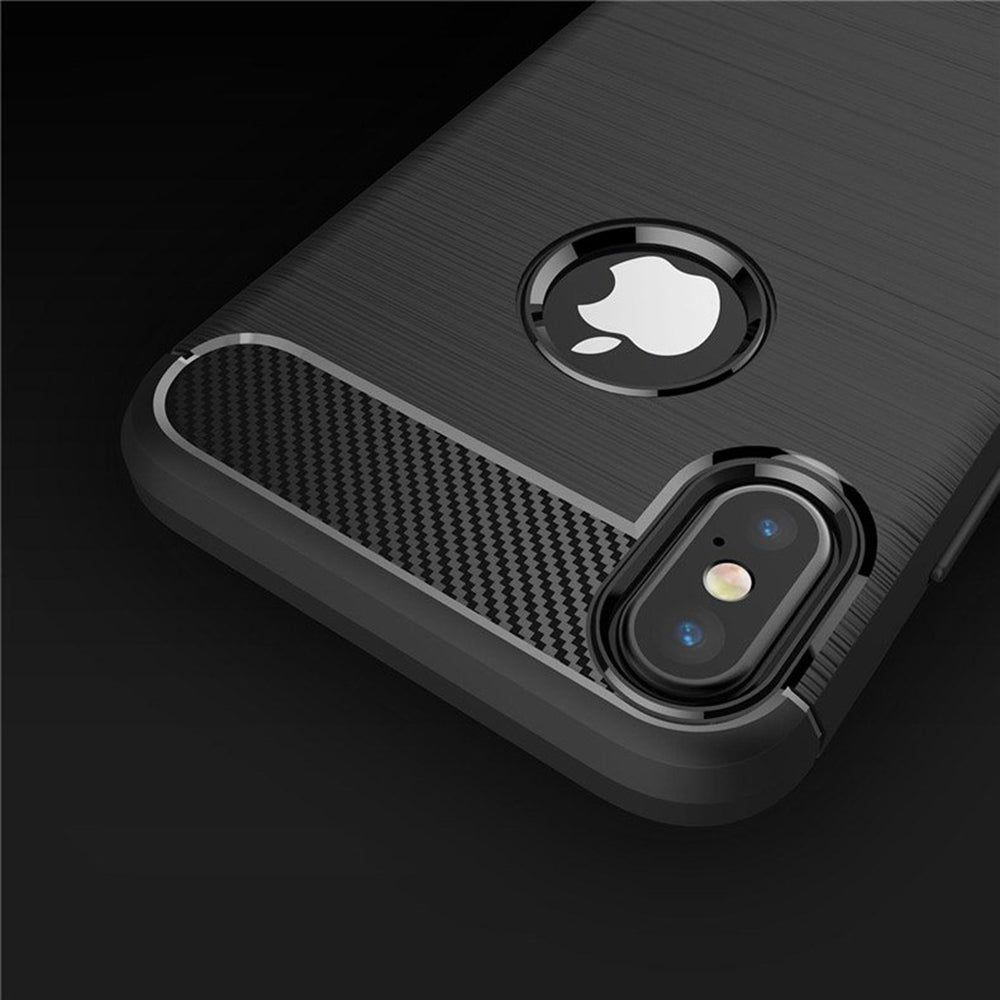 Husa pentru Apple iPhone XS / X, Techsuit, Carbon, Neagra