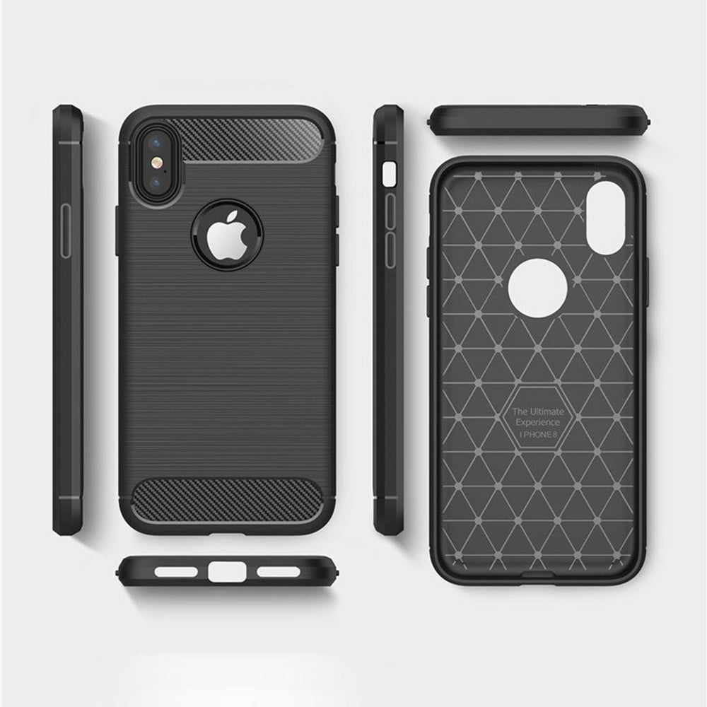 Husa pentru Apple iPhone XS / X, Techsuit, Carbon, Neagra