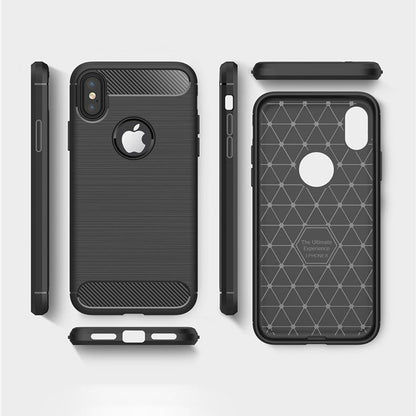 Husa pentru Apple iPhone XS / X, Techsuit, Carbon, Neagra