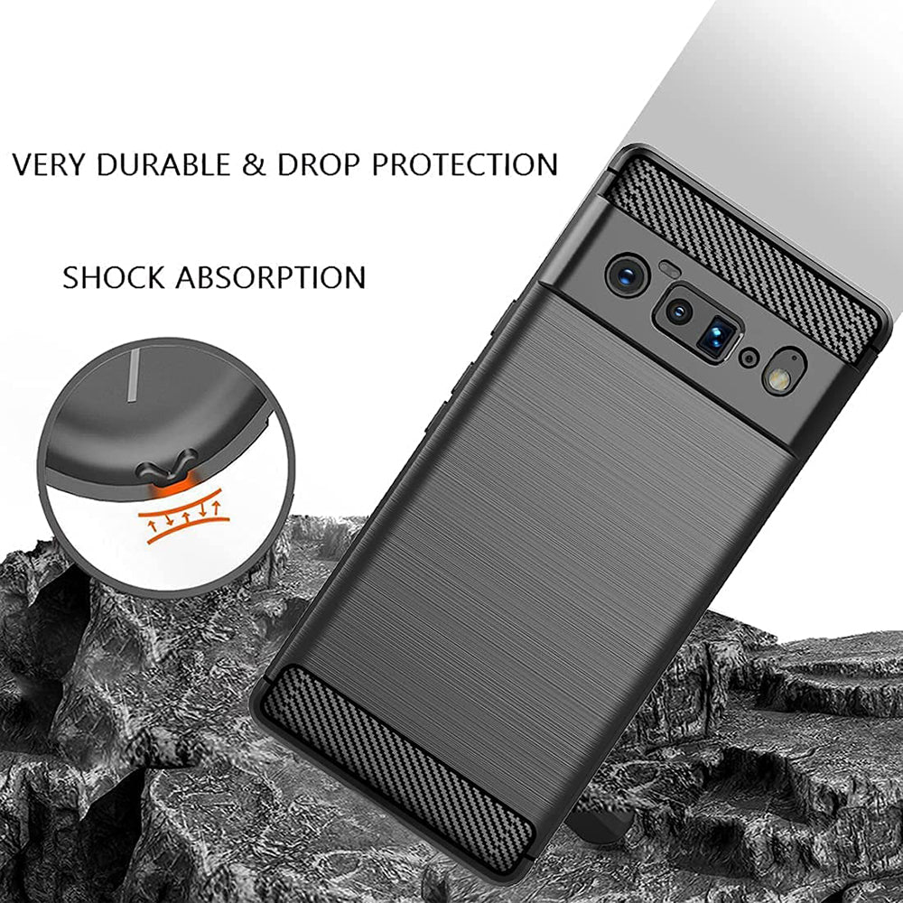 Husa pentru Google Pixel 6 Pro, Techsuit, Carbon, Neagra