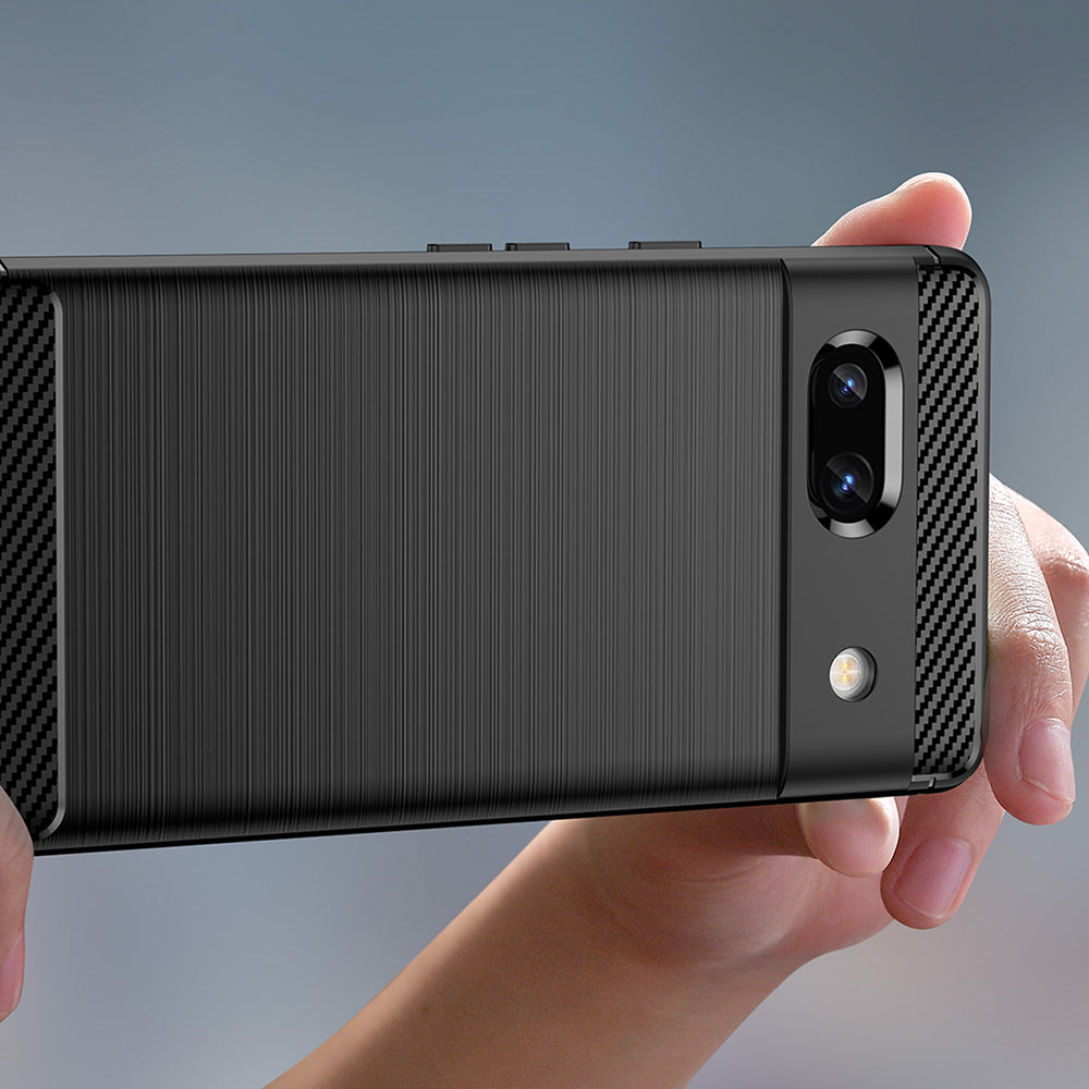 Husa pentru Google Pixel 7a, Techsuit, Carbon, Neagra