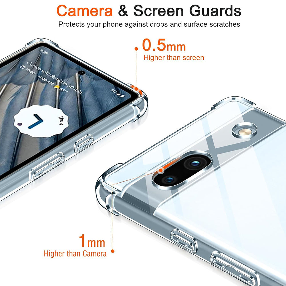 Husa pentru Google Pixel 7a, Techsuit, Shockproof Clear, Transparenta