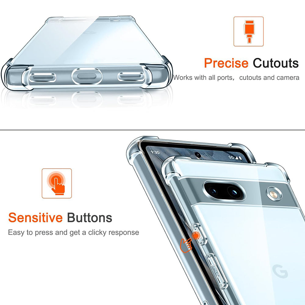 Husa pentru Google Pixel 7a, Techsuit, Shockproof Clear, Transparenta