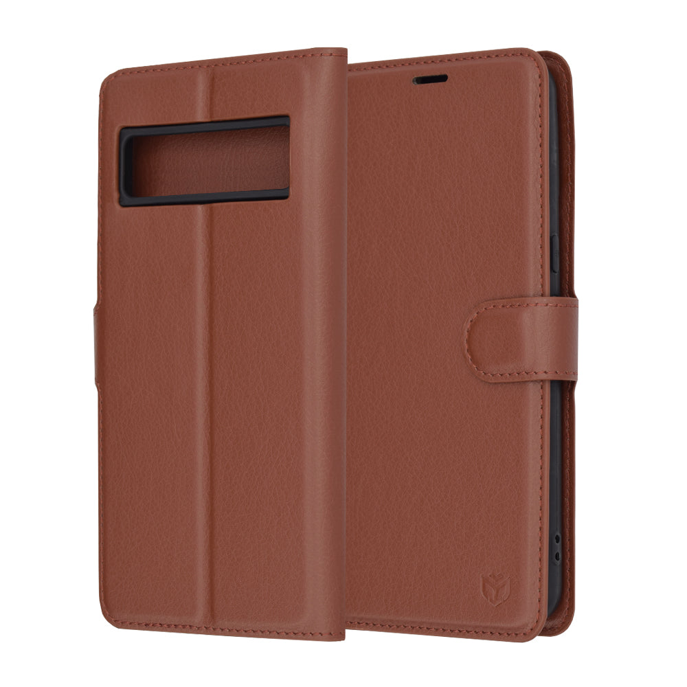 Husa pentru Google Pixel 8 Pro, Techsuit, Leather Folio, Maro