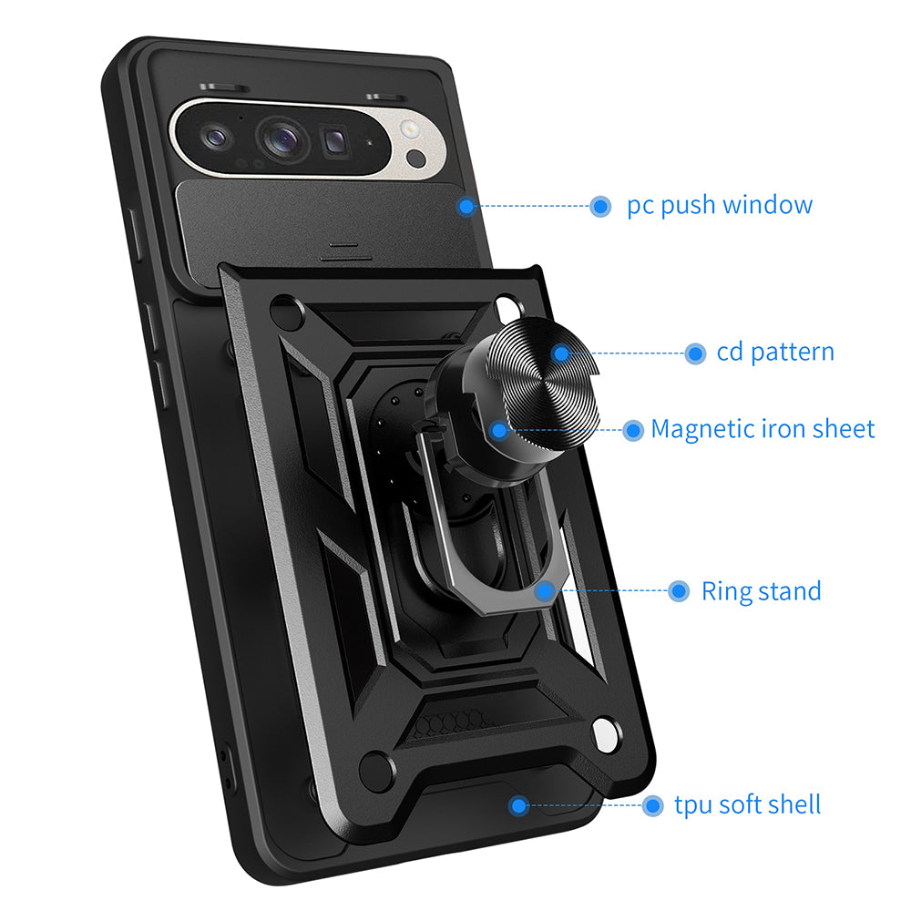 Husa pentru Google Pixel 9 / 9 Pro, Techsuit, CamShield, Neagra