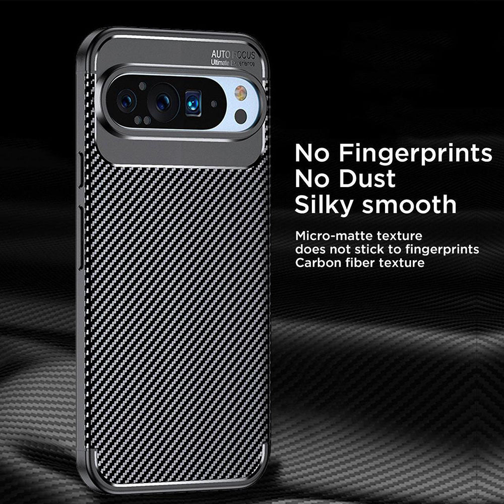 Husa pentru Google Pixel 9 Pro XL, Techsuit, CarbonFiber, Neagra