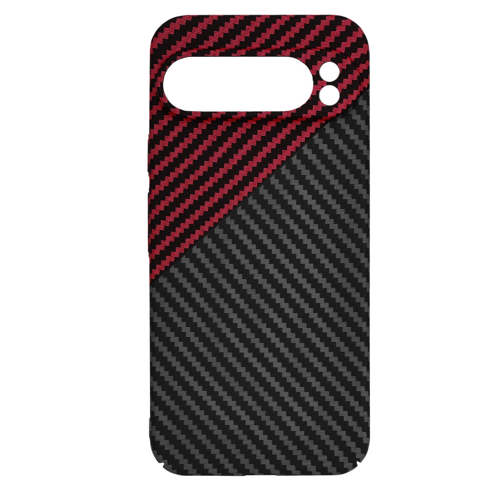 Husa pentru Google Pixel 9 Pro XL, Techsuit, Carbonite FiberShell, Neagra Rosie