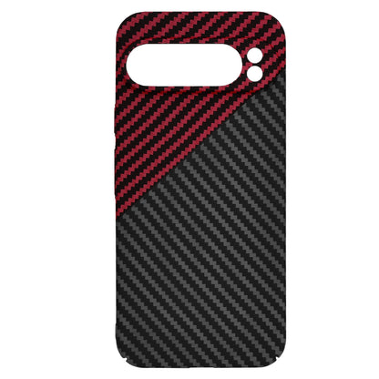 Husa pentru Google Pixel 9 Pro XL, Techsuit, Carbonite FiberShell, Neagra Rosie