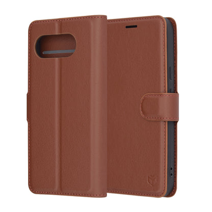 Husa pentru Google Pixel 9a, Techsuit, Leather Folio, Maro