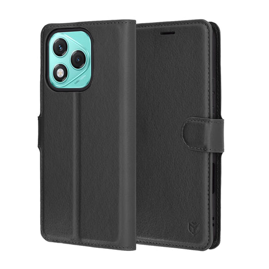 Husa pentru Honor 400 Lite, Techsuit, Leather Folio, Neagra