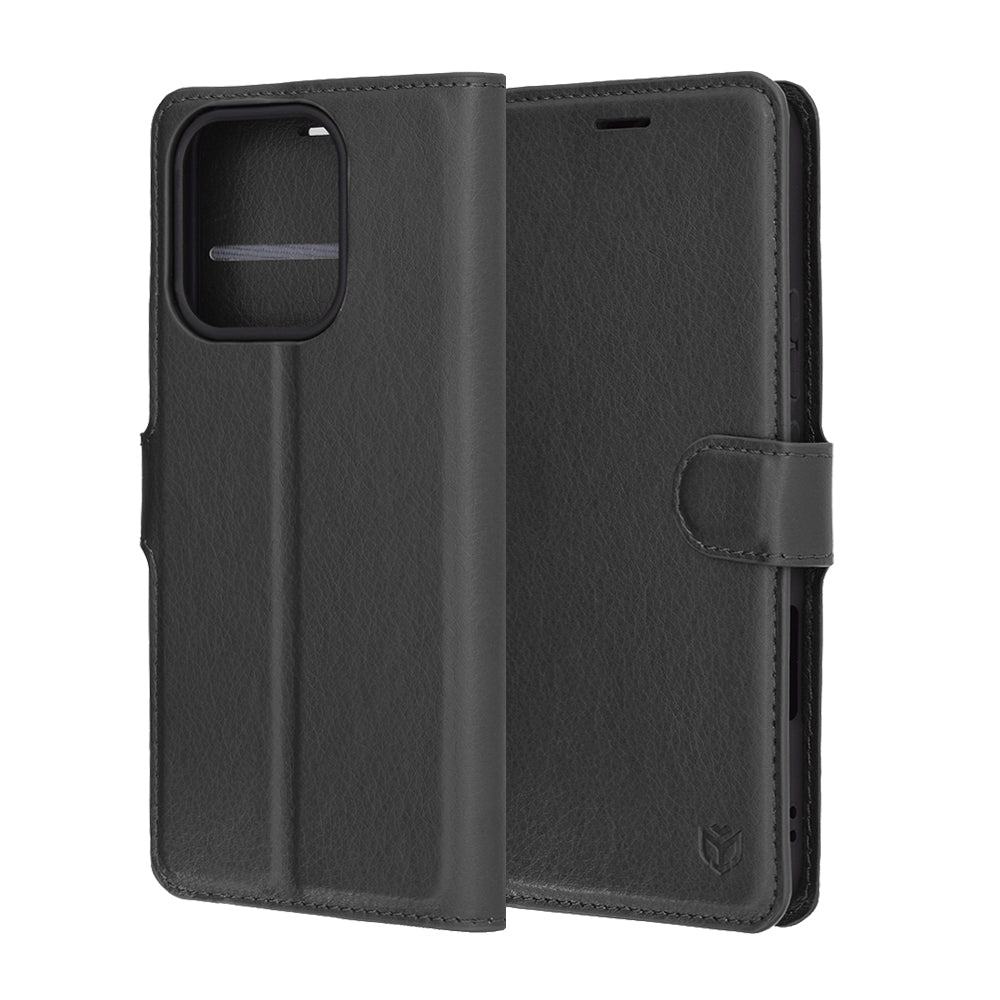 Husa pentru Honor 400 Lite, Techsuit, Leather Folio, Neagra