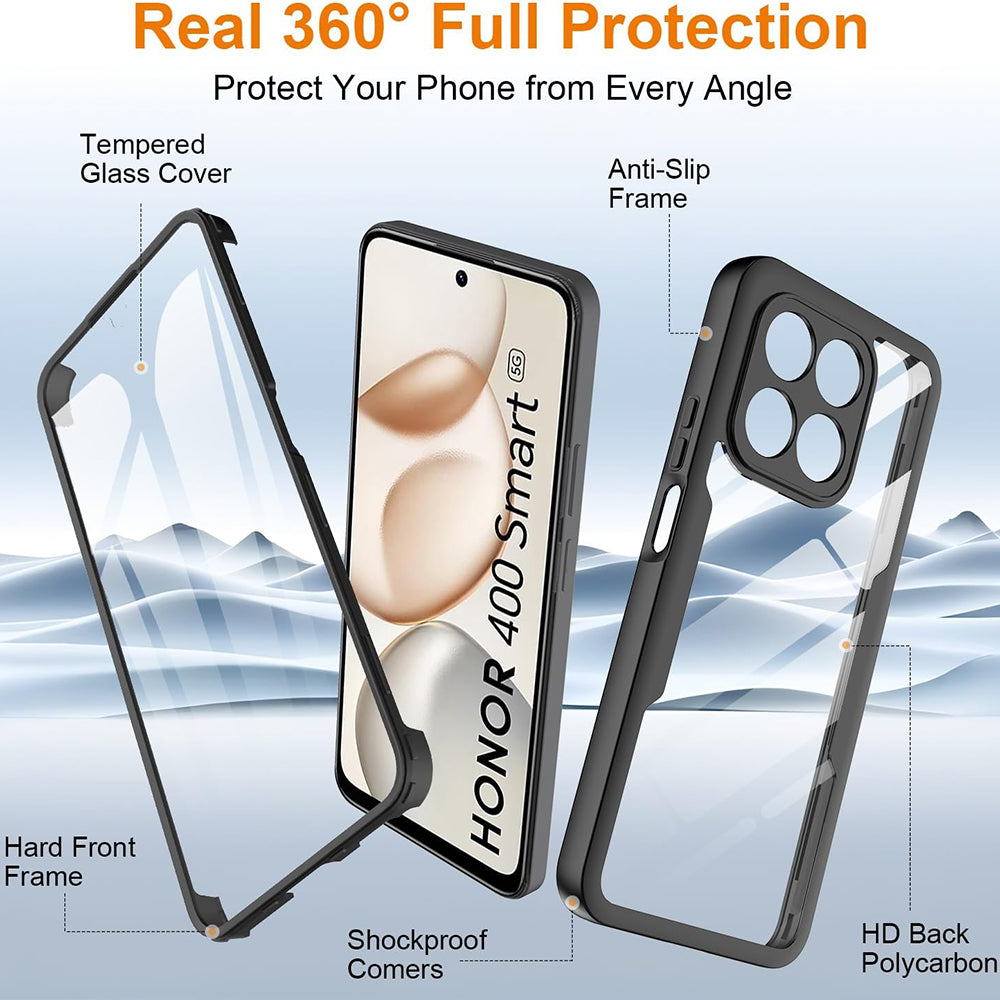Husa pentru Honor 400 Smart 4G / X7d 4G / 400 Smart 5G, Techsuit, ColorVerse 360, Neagra