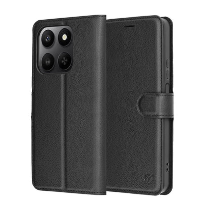 Husa pentru Honor 400 Smart 4G / X7d 4G / 400 Smart 5G, Techsuit, Leather Folio, Neagra