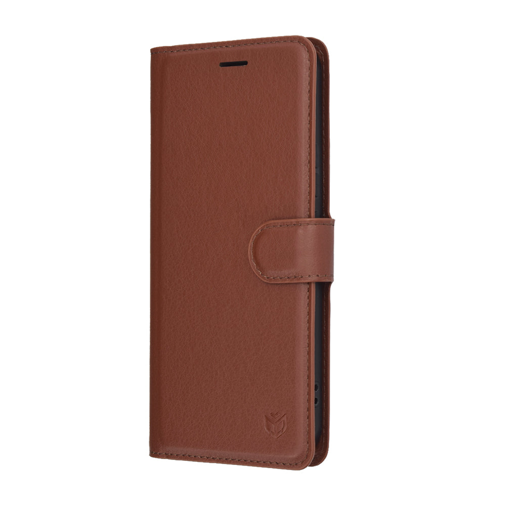 Husa pentru Honor 400, Techsuit, Leather Folio, Maro