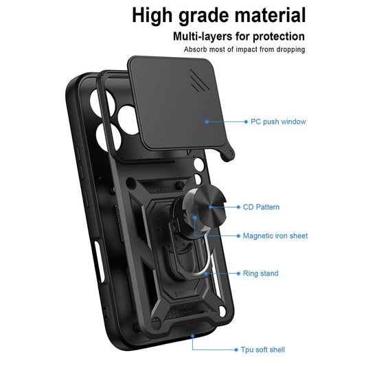 Husa pentru Honor 600 Lite, OEM, CamShield, Neagra