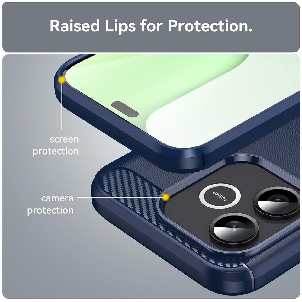 Husa pentru Honor 600 Lite, Techsuit, Carbon, Albastra
