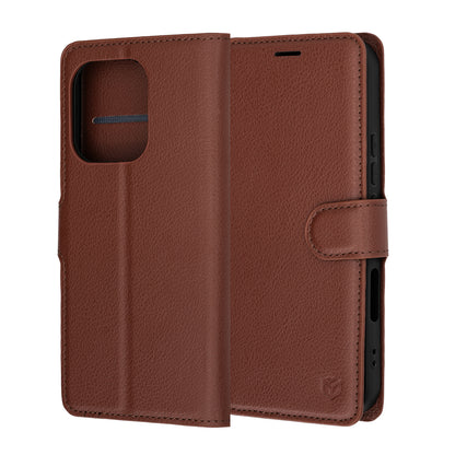 Husa pentru Honor 600 Lite, Techsuit, Leather Folio, Maro