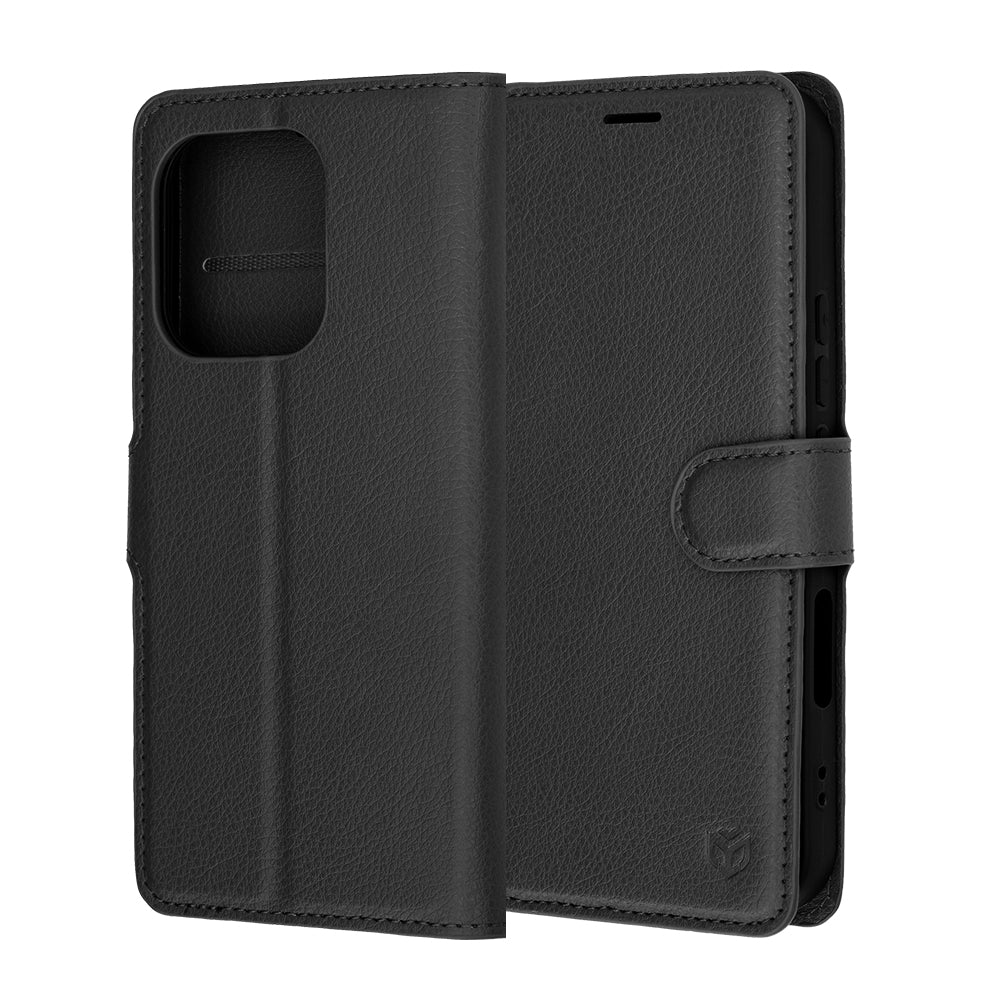 Husa pentru Honor 600 Lite, Techsuit, Leather Folio, Neagra