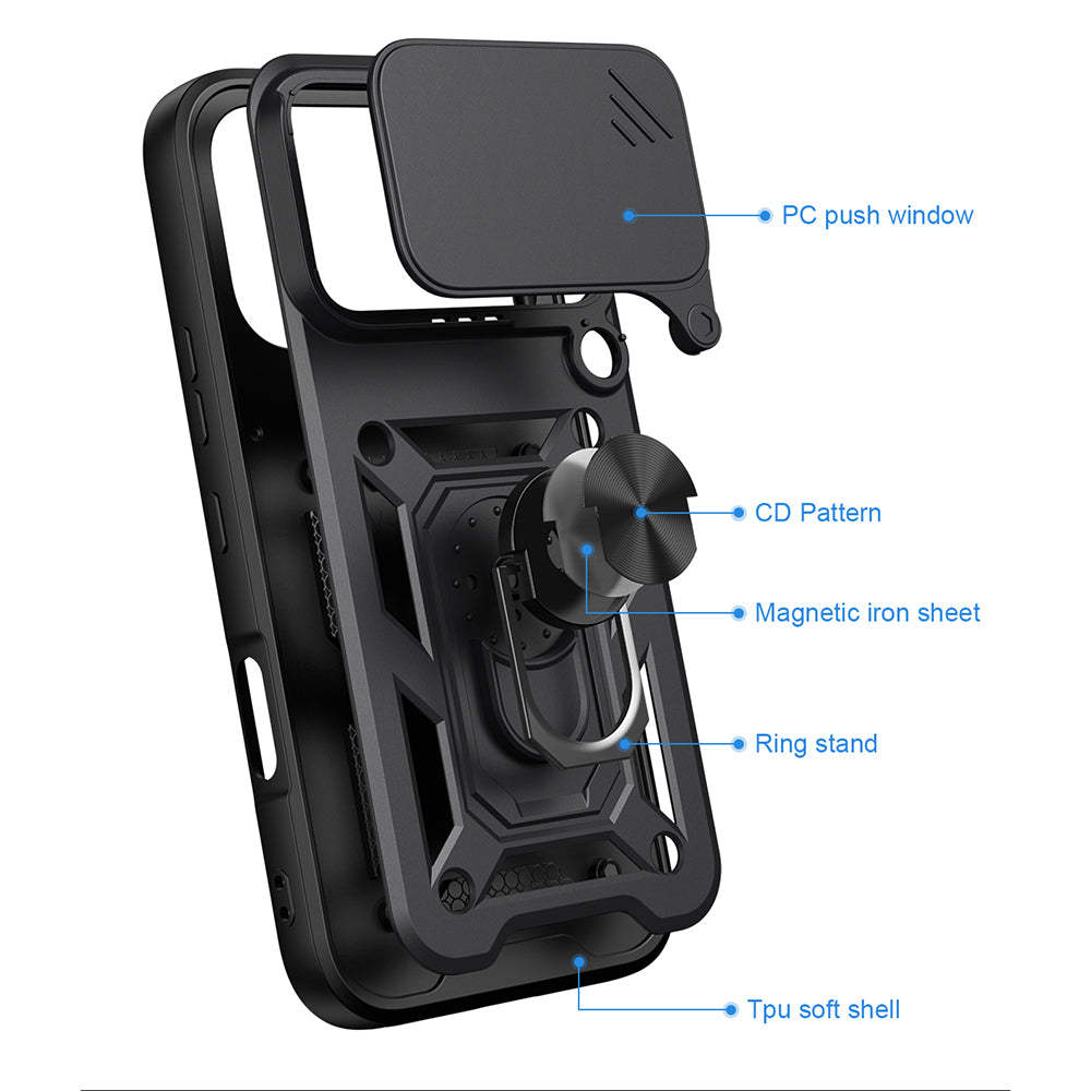 Husa pentru Honor 600 Pro / 600, Techsuit, CamShield, Neagra